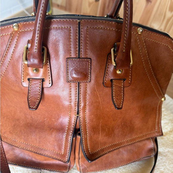 Dooney & Bourke Leather florentine/diaper bag/Handbag purse cognac brown - Picture 2 of 12